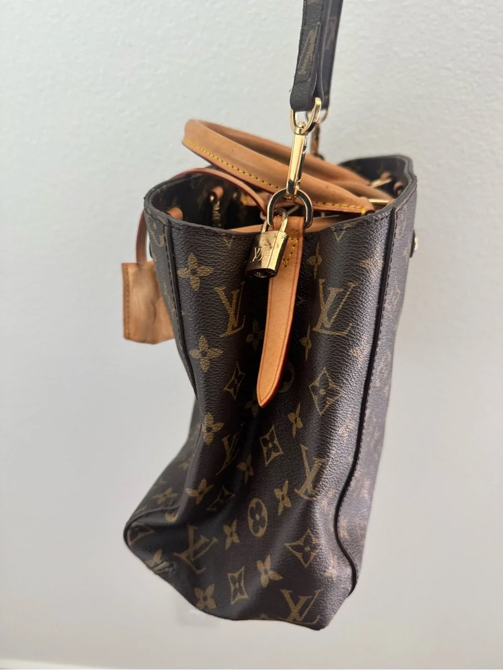 Louis Vuitton  Montaigne Monogram Satchel in Brown and Tan Leather